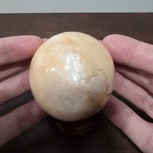 Peach Stilbite Crystal Sphere #B 59 mm